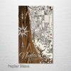 Naples, FL - Street Map on Wood