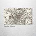Nashville, TN - Street Map on Wood