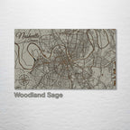 Nashville, TN - Street Map on Wood