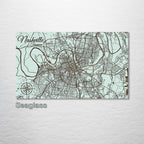Nashville, TN - Street Map on Wood
