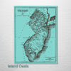 New Jersey 1812 - Historical Map on Wood