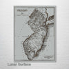 New Jersey 1812 - Historical Map on Wood