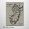 New Jersey 1812 - Historical Map on Wood