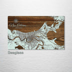 New Orleans, LA - Street Map on Wood