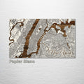 New York City, NY - Street Map on Wood