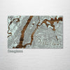 New York City, NY - Street Map on Wood