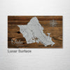 Oahu, Hawaii - Topographical Street Map on Wood