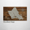 Oahu, Hawaii - Topographical Street Map on Wood