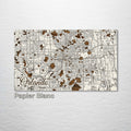 Orlando, FL - Street Map on Wood