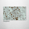 Orlando, FL - Street Map on Wood
