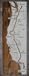 Pacific Crest Trail - Map on Wood