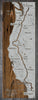 Pacific Crest Trail - Map on Wood