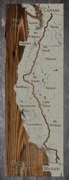 Pacific Crest Trail - Map on Wood