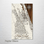 Palm Coast, FL - Street Map on Wood