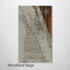 Palm Coast, FL - Street Map on Wood