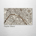 Paris, France - Street Map on Wood