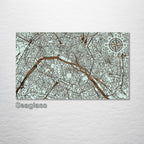 Paris, France - Street Map on Wood