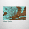 Pensacola, FL - Street Map on Wood