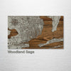 Pensacola, FL - Street Map on Wood