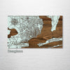 Pensacola, FL - Street Map on Wood