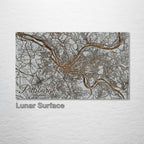 Pittsburgh, PA - Street Map on Wood