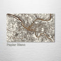 Pittsburgh, PA - Street Map on Wood