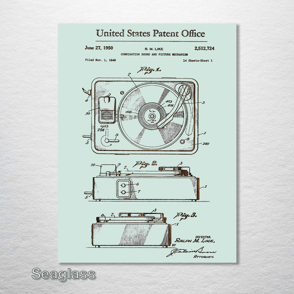 Record Player (Turntable) - Patent on Wood