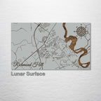 Richmond Hill, GA - Street Map on Wood