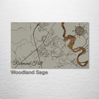 Richmond Hill, GA - Street Map on Wood