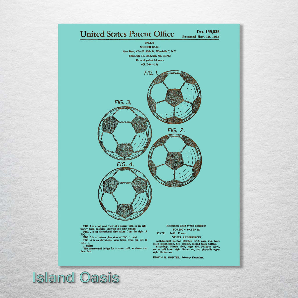 Soccer Ball - Patent on Wood