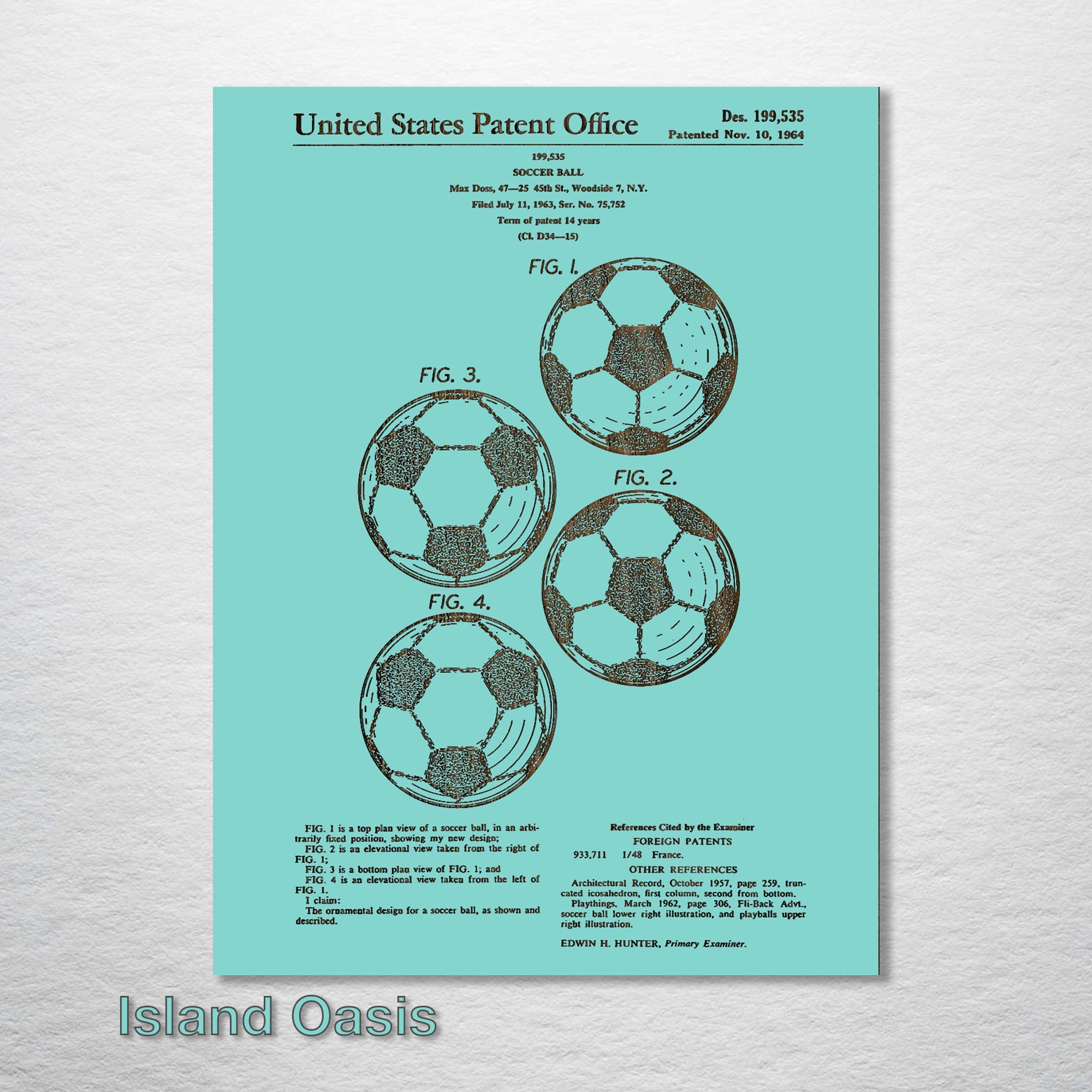 Soccer Ball - Patent on Wood