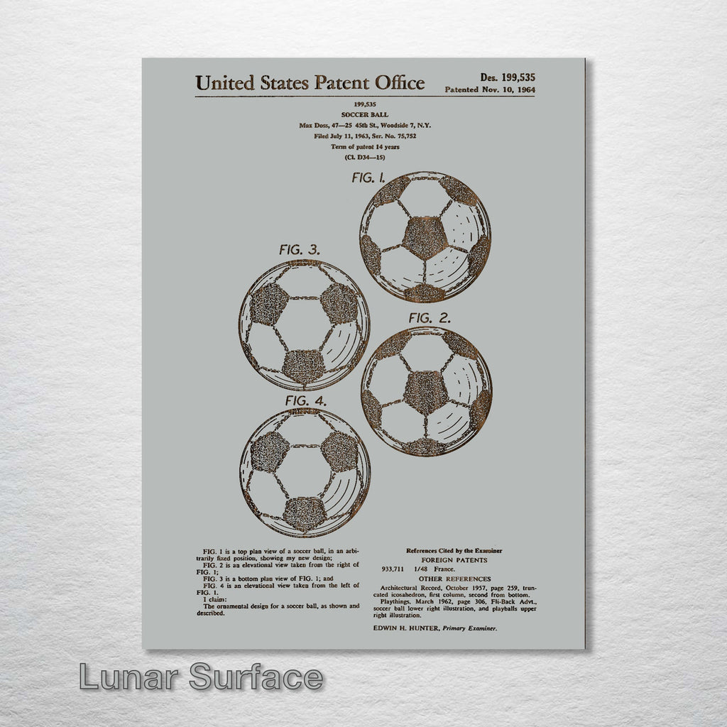 Soccer Ball - Patent on Wood