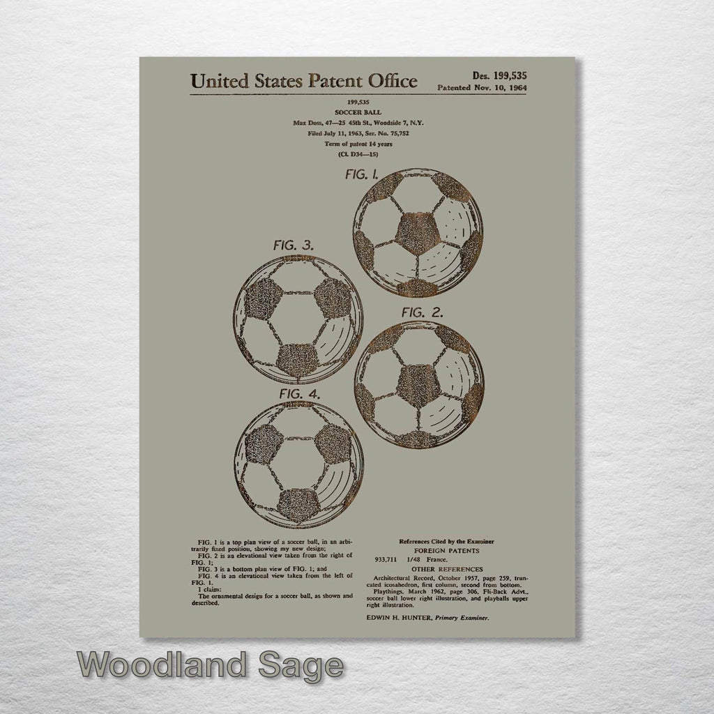 Soccer Ball - Patent on Wood