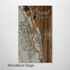 Saint Augustine, FL - Street Map on Wood