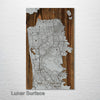 San Francisco, CA - Street Map on Wood