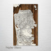 San Francisco, CA - Street Map on Wood