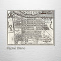 Savannah, GA - Historic Map on Wood 1856