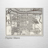 Savannah, GA - Historic Map on Wood 1856