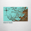 Savannah, GA - Whimsical Map on Wood