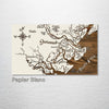Savannah, GA - Whimsical Map on Wood