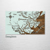 Savannah, GA - Whimsical Map on Wood