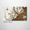 Beaufort, Bluffton, Savannah - Whimsical Map on Wood