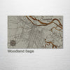 Savannah, GA - Street Map on Wood