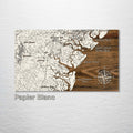 Skidaway Island to St. Catherine's Island, GA - Whimsical Map on Wood