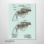 Smith and Wesson Revolver - Patent on Wood