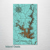 Smith Mountain Lake, Virginia - Street Map on Wood