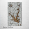 Smith Mountain Lake, Virginia - Street Map on Wood