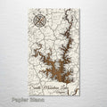 Smith Mountain Lake, Virginia - Street Map on Wood