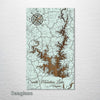 Smith Mountain Lake, Virginia - Street Map on Wood