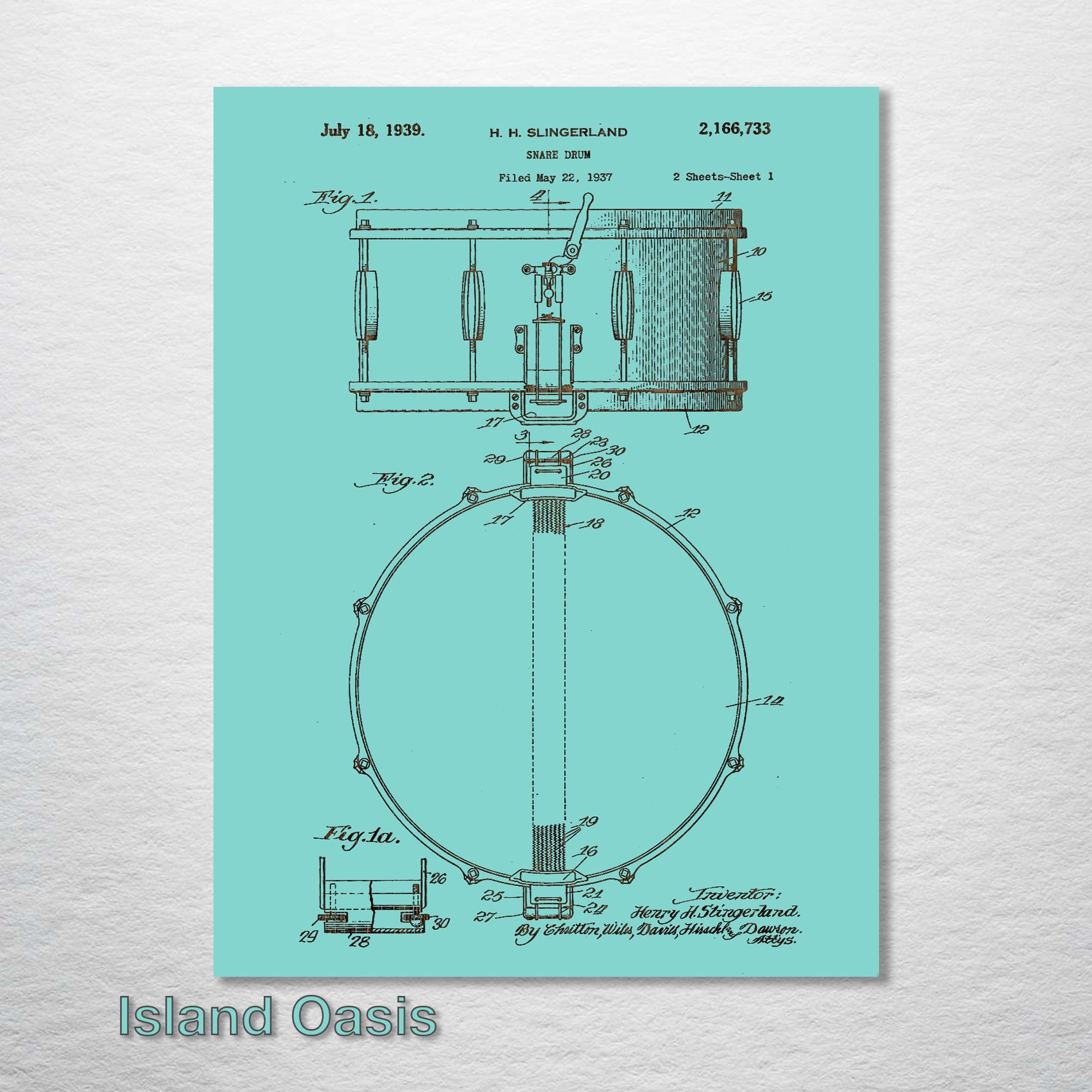 Snare Drum - Patent on Wood